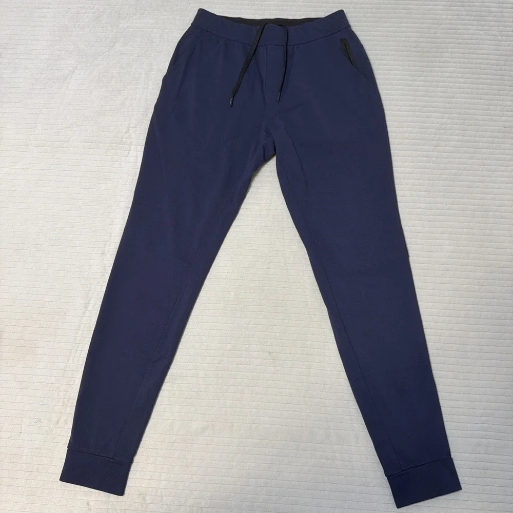 Public Rec All Day Everyday Joggers Mens 30x32 Blue Stretch Gym Pants Drawstring